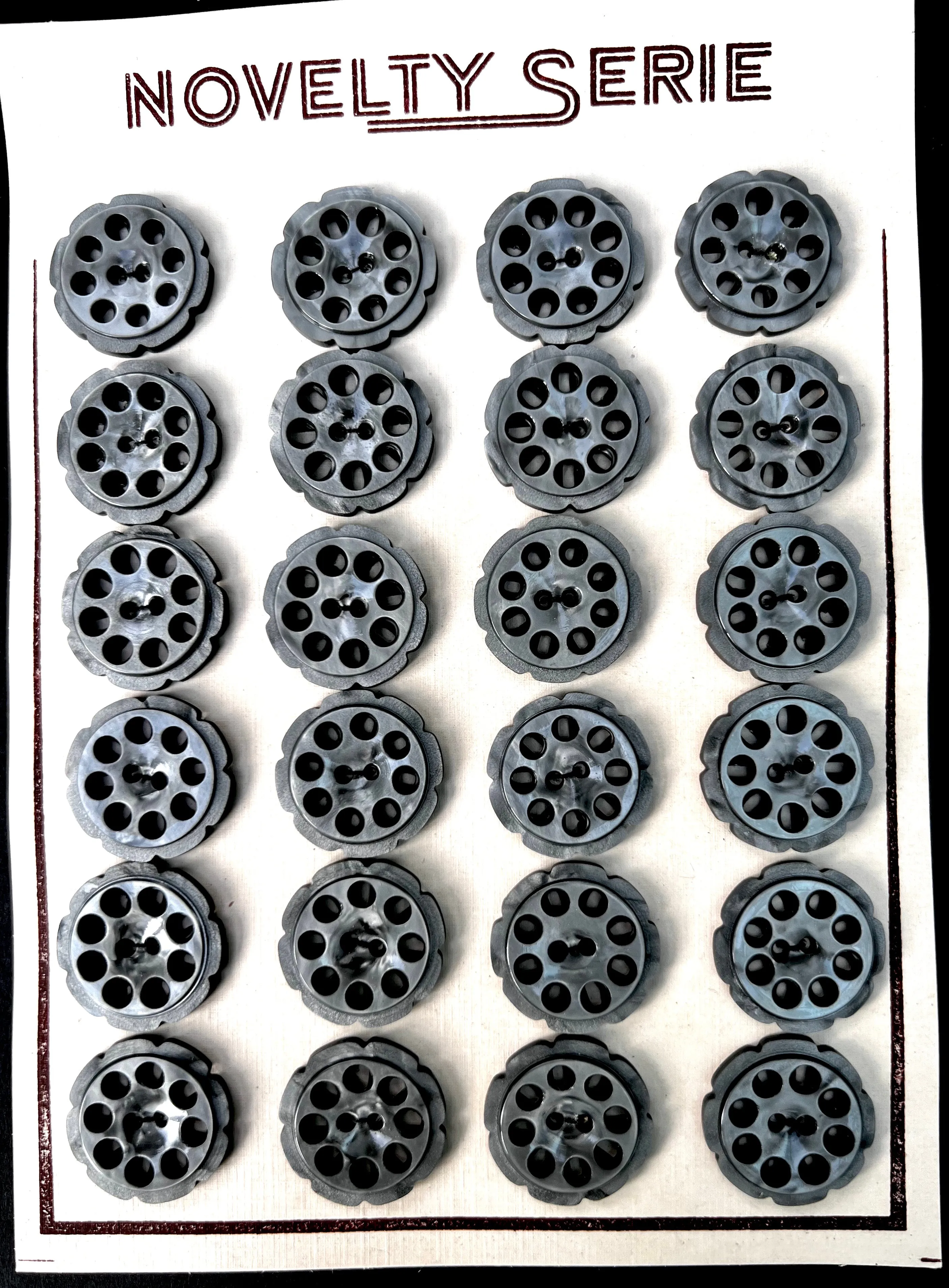 Shiny Metallic Grey 1.7cm or 2.2cm Vintage French Buttons